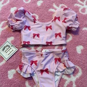 Pink Bow Kids Swim Bikini